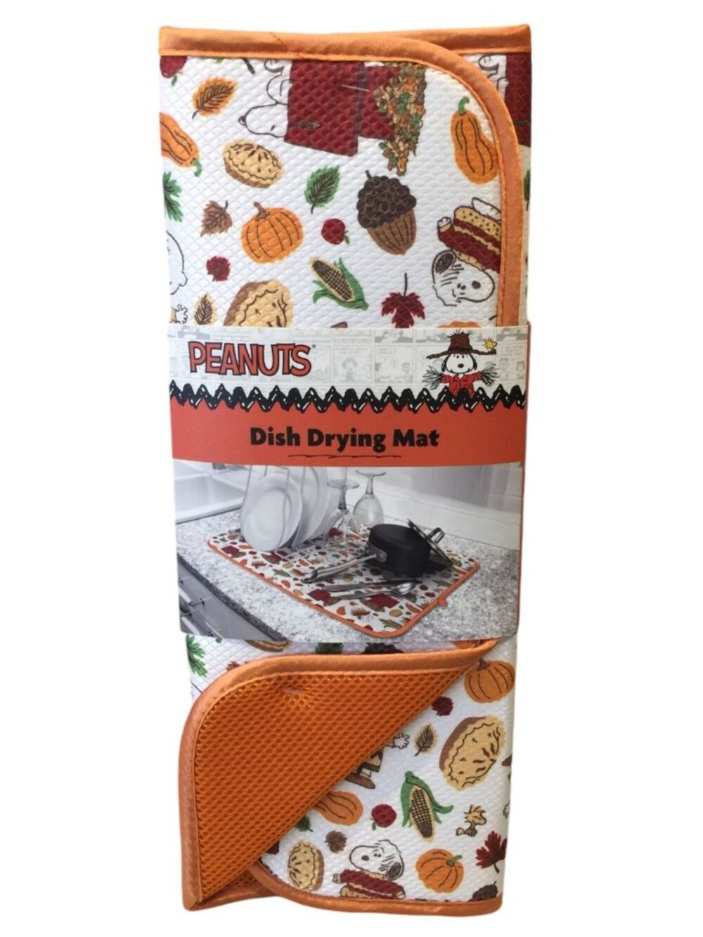 Peanuts Fall Kitchen Drying Mat Snoopy Charlie Brown Woodstock Pumpkins Leaves